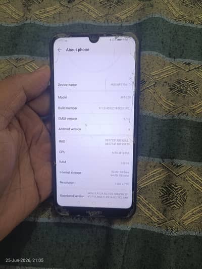 Huawei Y6s pta proved no open no repairing