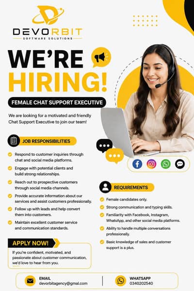 female chat support executive