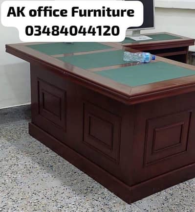 Office CEO table, L shape desk, study computer table, office chair