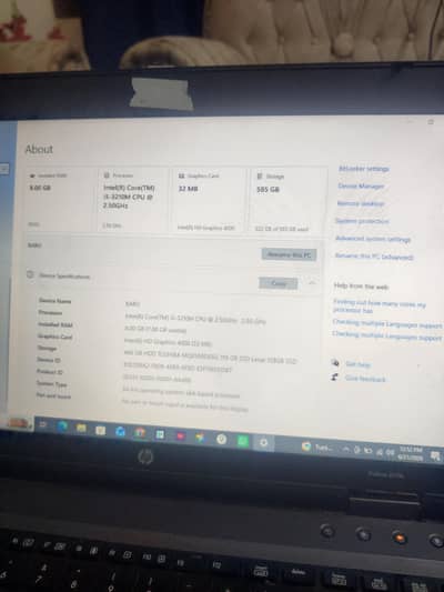 Hp laptop Pro Book 6570b