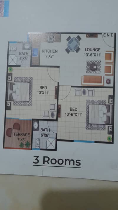 Investors Save upto 5 Lac: Leased & fully paid 2 Bed Lounge File available for Sale Prime location of Commander City