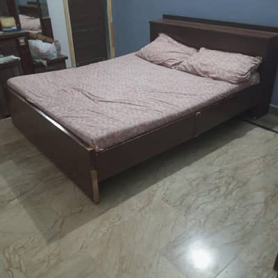 Surjani me bed with durafoam mattress with one side table