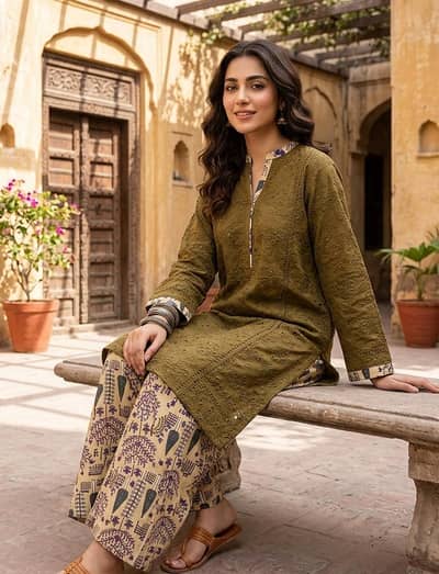 Boring Chicken Kari Lawn 2PC Unstitched Suit