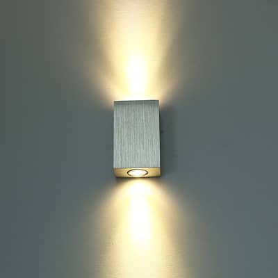 Modern Square Wall Lamp Aluminum Matte Finish