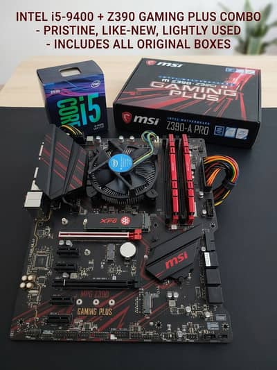 Intel Core i5-9400 + MSI Z390 Gaming Plus board Full ATX - Like New