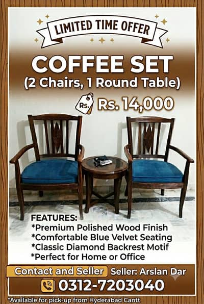 Wooden Coffee Table Set for Sale – Excellent Condition