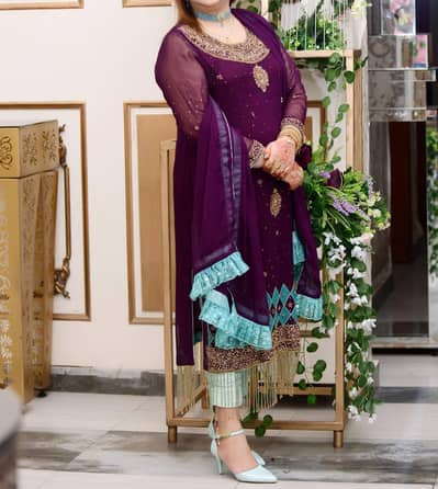 froze purple dress trouser long shirt