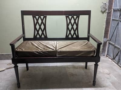 Two seater sethi, traditional seti, oak wood couch, bench for room