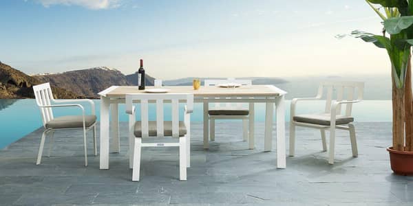 Imported Pure Almunium Branded "PARKALIA" DINNING TABLE WITH CHAIRS