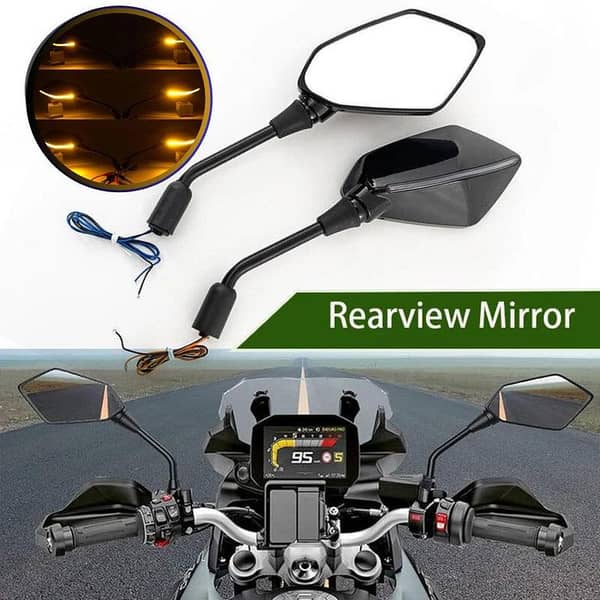 Universal Bike Side Mirrors With Indicators