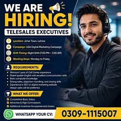 Call Center Job Experienced agents Required Night Shift (USA Campaign)