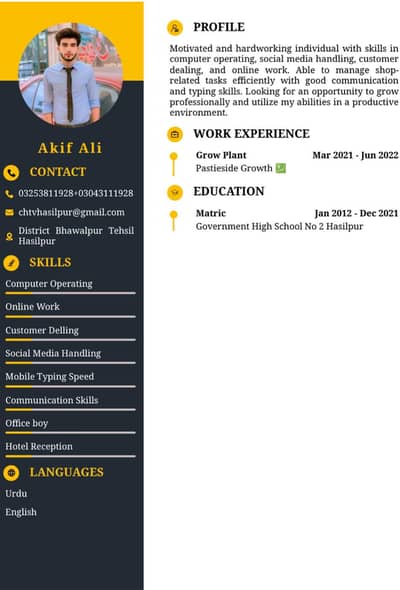 I need Job Islamabad