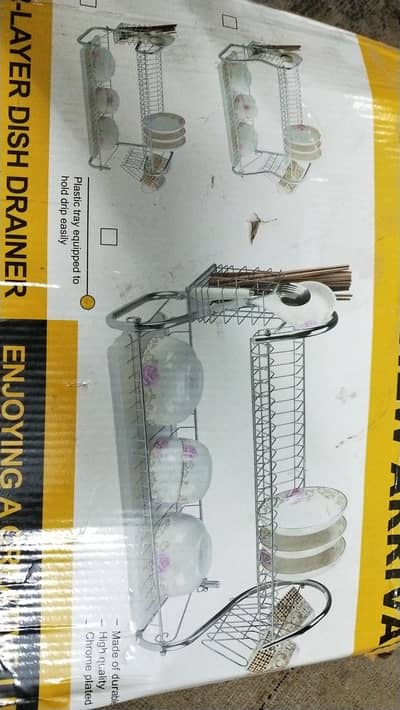chrome plated kitchen dish rack with cultery holder - New arrival