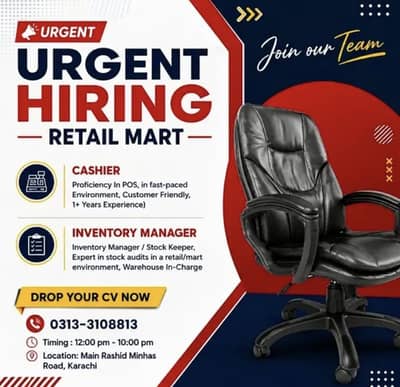 Urgent Staff Required for Mart / Retails business