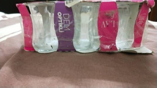 LAV dam optikli Turkish Tea glasses set - 6 pcs - box packed