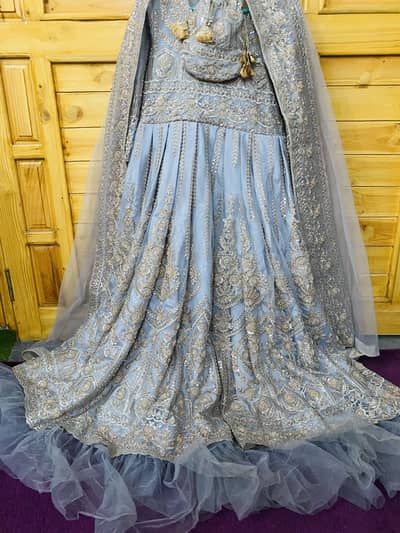Luxury heavy ball gown on cutdana fabric and silk