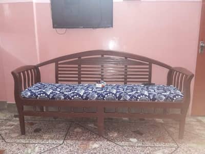 WOODEN 5 SEATER SOFA