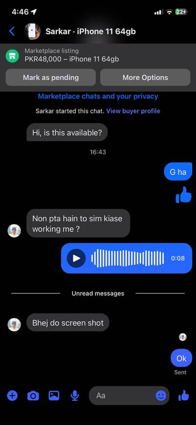 Apple iPhone 11 64gb non pta but sim work check pic