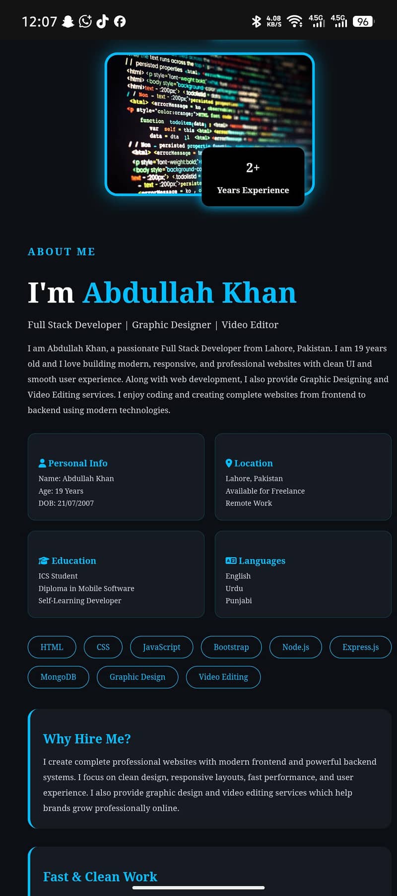 I am Full Stack Developer & Also Mern Stack developer 5