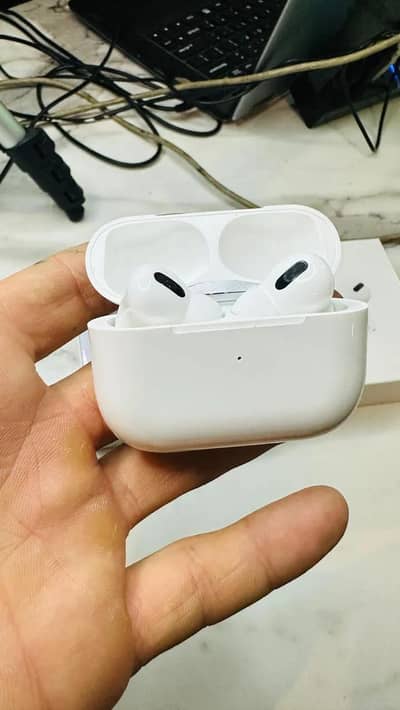 white Bluetooth Earbuds with charging case