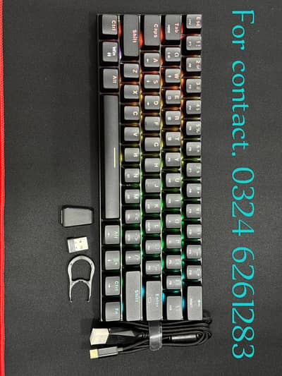 Macanical keyboard with wired wireless and 3 Bluetooth modes full RGB