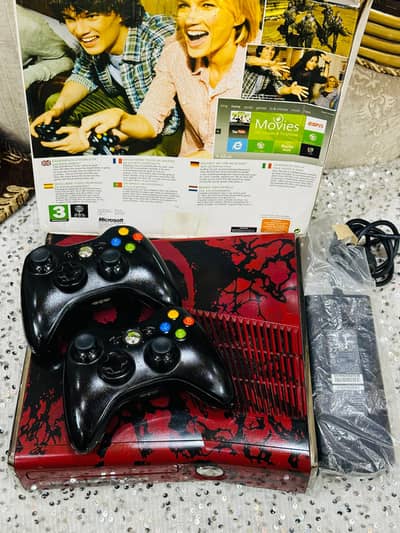 Xbox 360 Slim (Gears of War) Edition Jailbreak Jtag With Games