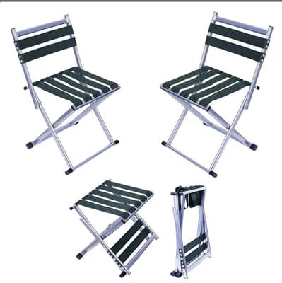 2 Folding Mini Chairs Plus 1 Stool