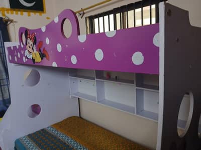 Kids Bunk Bed with Study Shelf & Storage – Excellent Condition