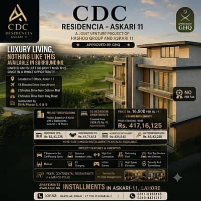 Askari Perks Coupled with PC Hospitality on Installments (An Ideal Investment/Living Opportunity)