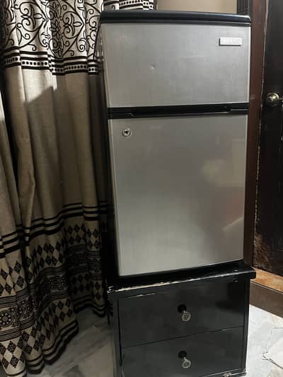 Orient Double Door Refrigerator with Wooden Stand.