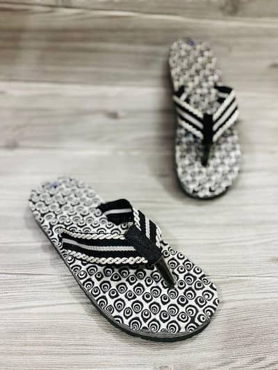 Men's Printed Memory Foam Slippers Black Casual