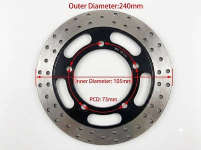 Motorcycle Brake Disc Rotor Thickness 3mm 240mm 105mm