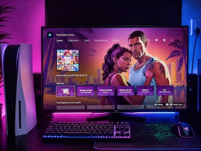 PS5 Disk Edition (CFI-1150A) with 4k HDR Samsung VA monitor bundle.