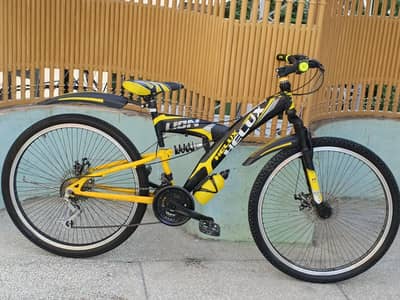 Helux imported bicycle dual shocks dual disk brakes dual gears