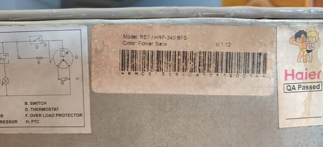 Haier Refrigerator REF/HRF-340BFB Flower Black for sale 345 Ltr