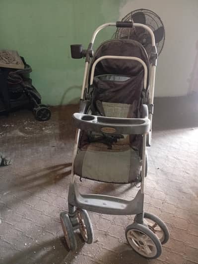 `Used Baby Stroller / Pram with Cup Holder - Good Condition - Lahore`