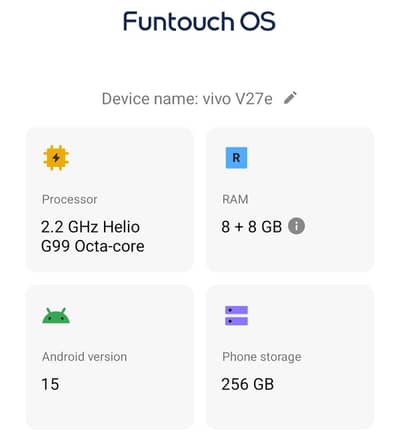 vivo v27e 8 256