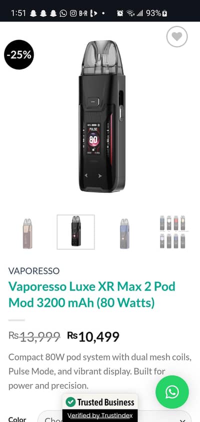luxe xr max 2 pod