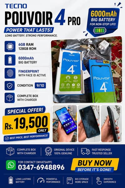tecno pouvoir 4 pro 6/128
