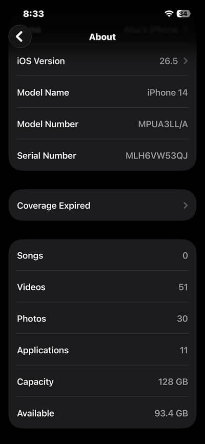 Apple iPhone 14 [ factory unlock] 95% health 03368792398