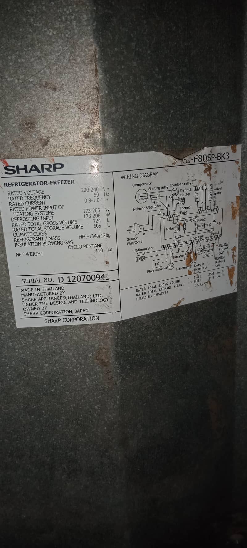 Sharp fridge 4 door 8