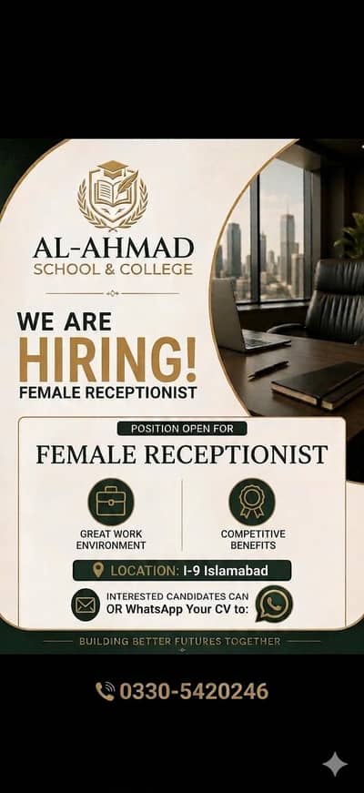 Female Receptionist Required