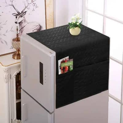 Black Refrigerator cover with side Pockets