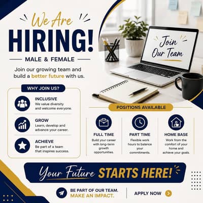 We are hiring staff male and female