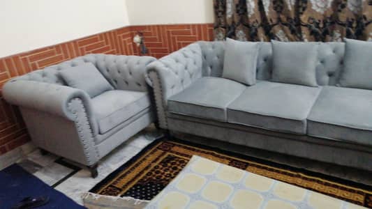 Grey soft comfortable sofa set