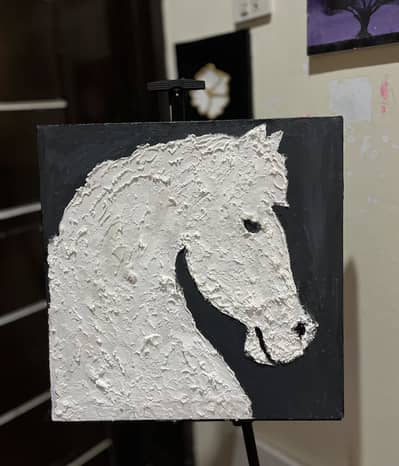 Handmade Textured Horse Canvas Painting
