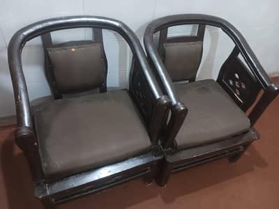 VintVintage Chinese Style Wooden Lounge Chairs (Pair)