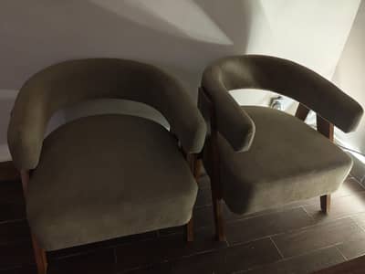 Pair of 1 seater Beige Aesthetic Coffee Sofas