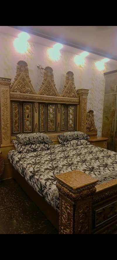 beautiful craved wooden king size bed royal design storng wood