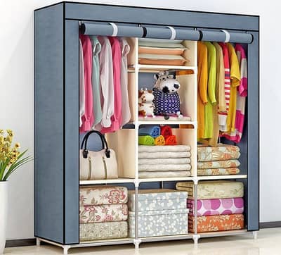 3 Door Portable Foldable Wardrobe Organizer | Clothes Storage